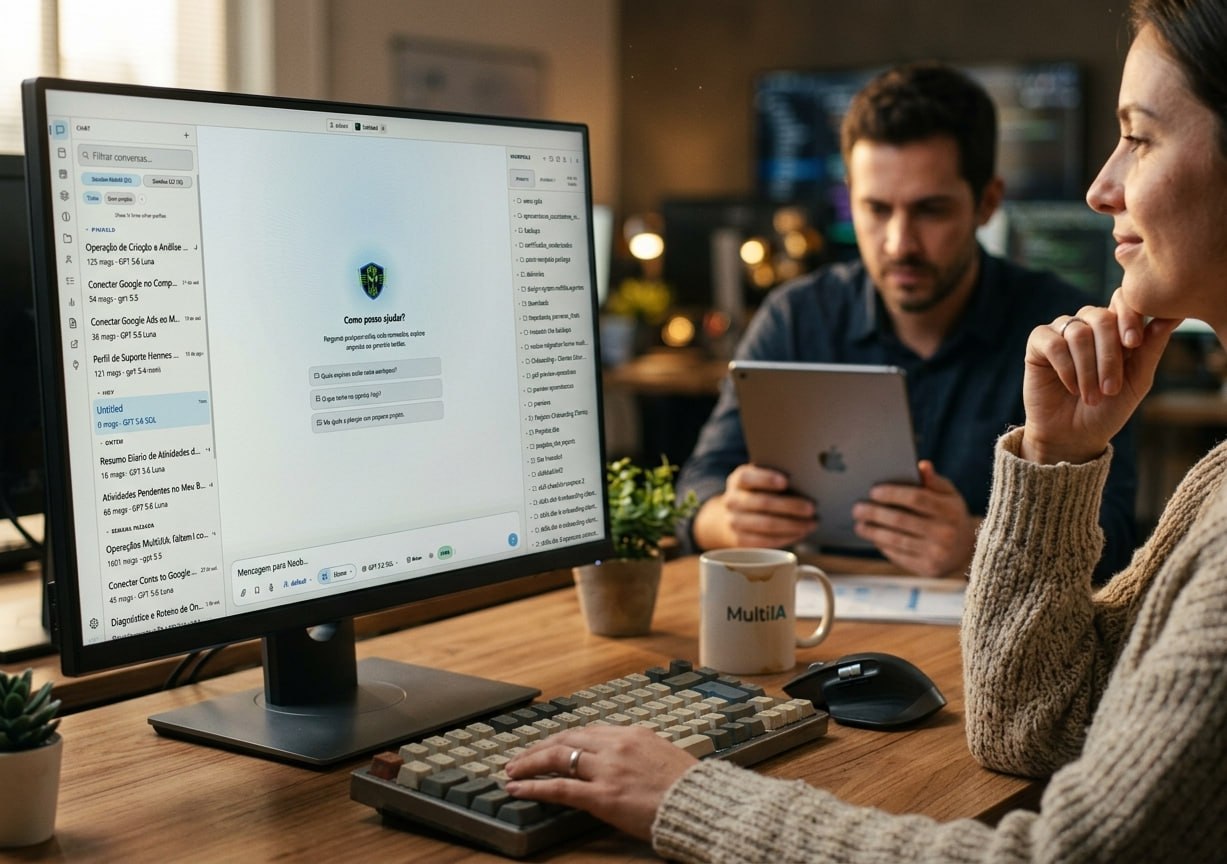 Equipe acompanhando o Ecossistema MultiIA em uma operação compartilhada.
